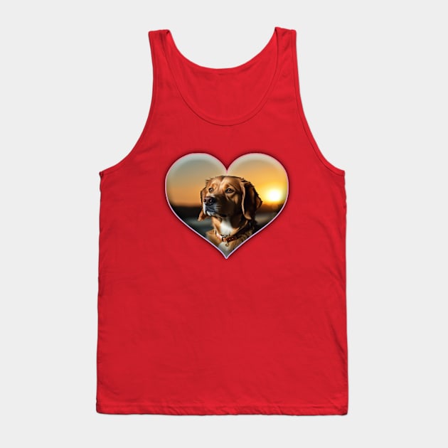 Dog With Big Heart Tank Top by Volstime Graphic Designs